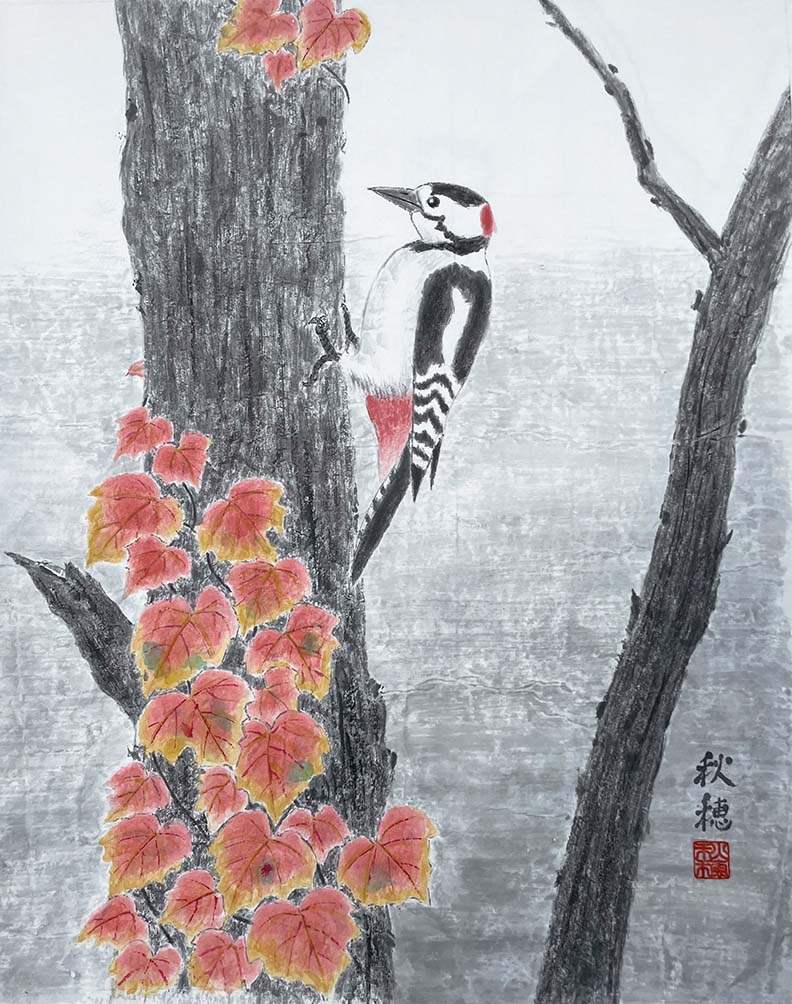 川島秋穂 森の人気者 F10号