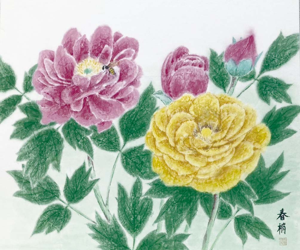 飯沼春梢 花蜂とほほえみ F10号