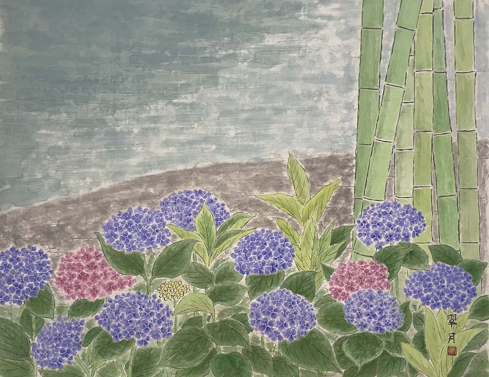 吉川翠月 水無月の頃 F30号