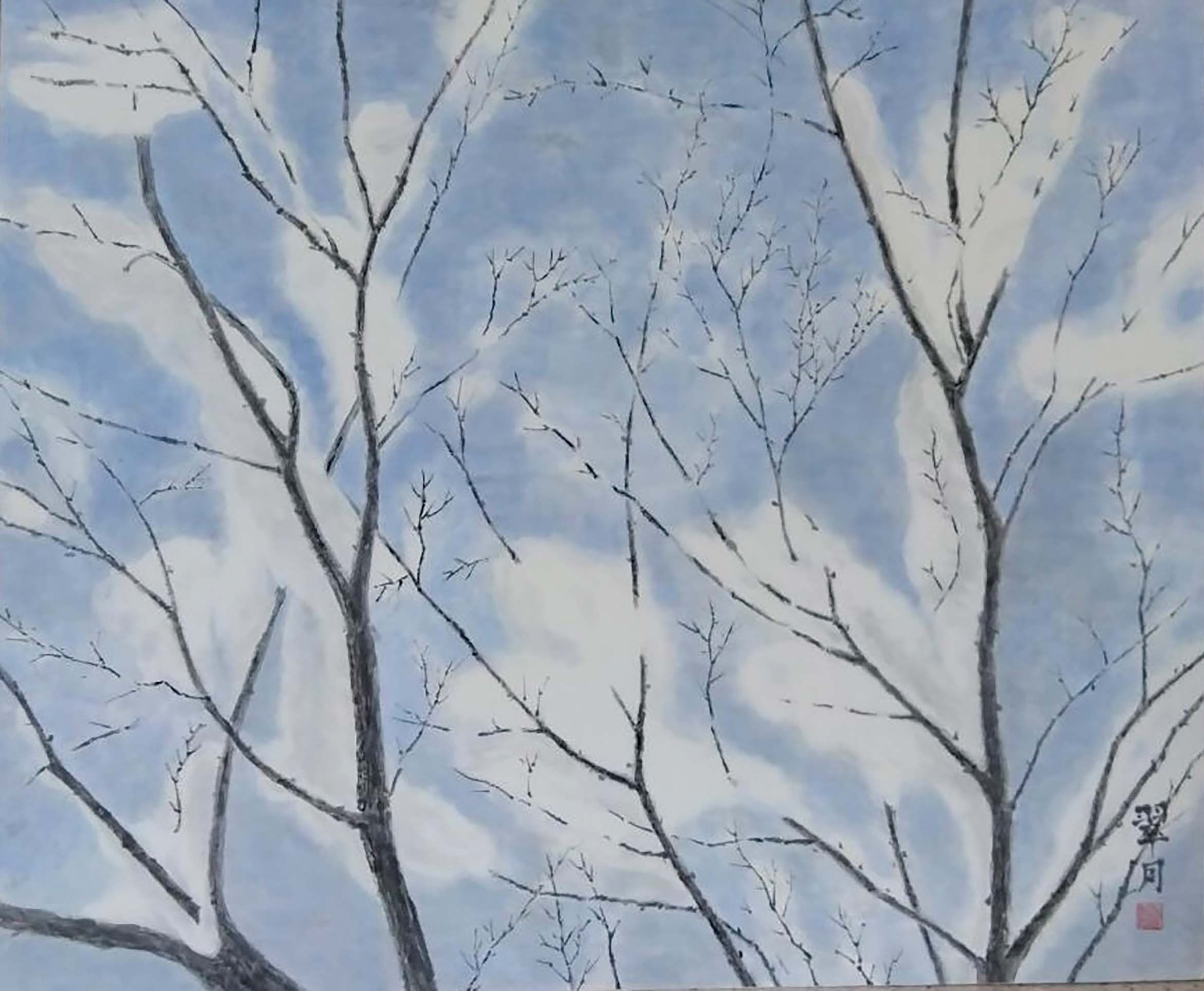 吉川翠月 待春 F20号