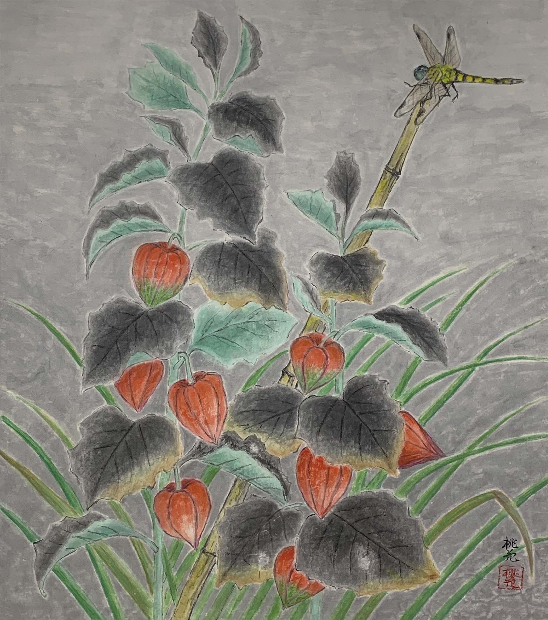 吉森桃苑 よびかける秋 F10号