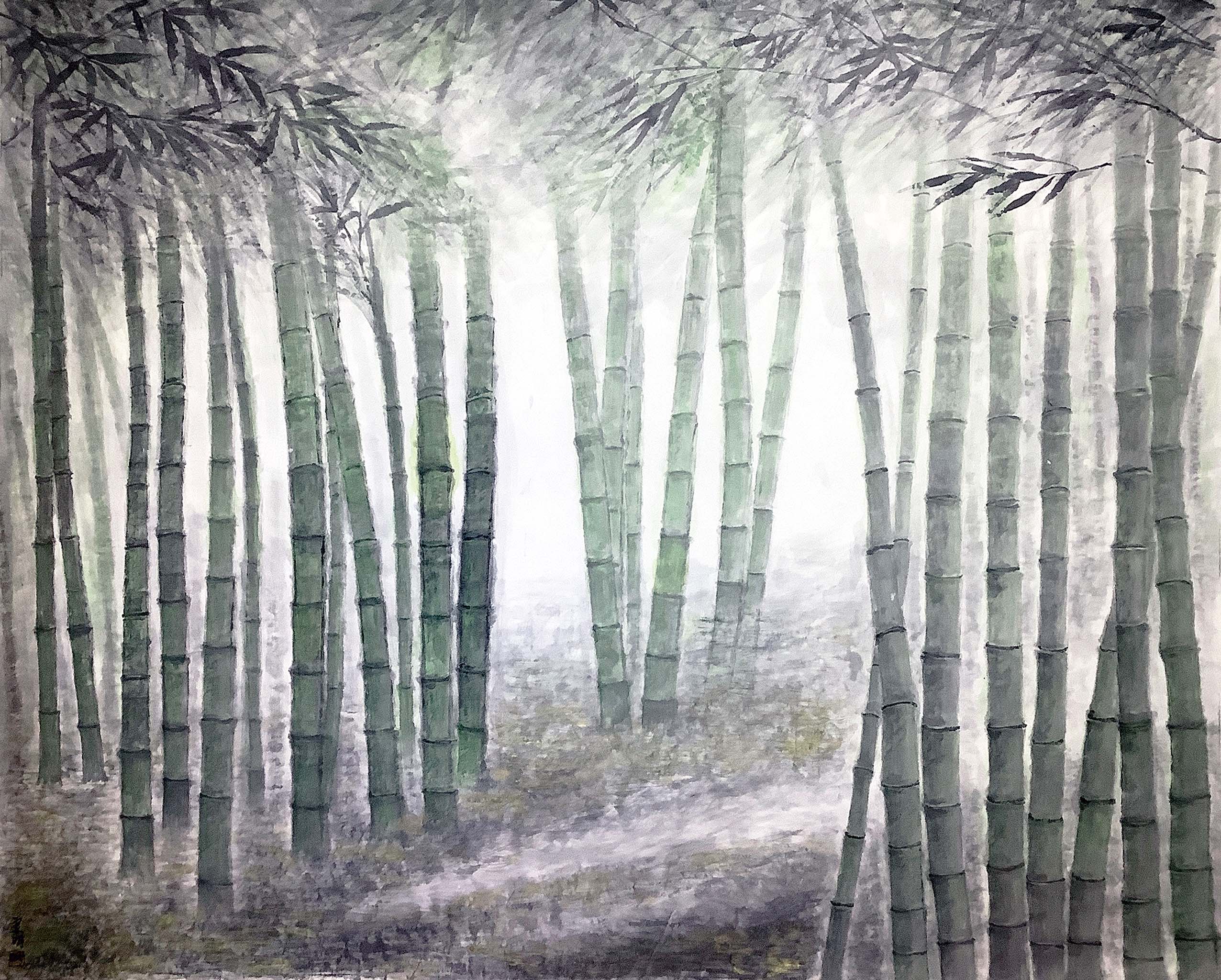林 翠明 竹林の小径 F100号