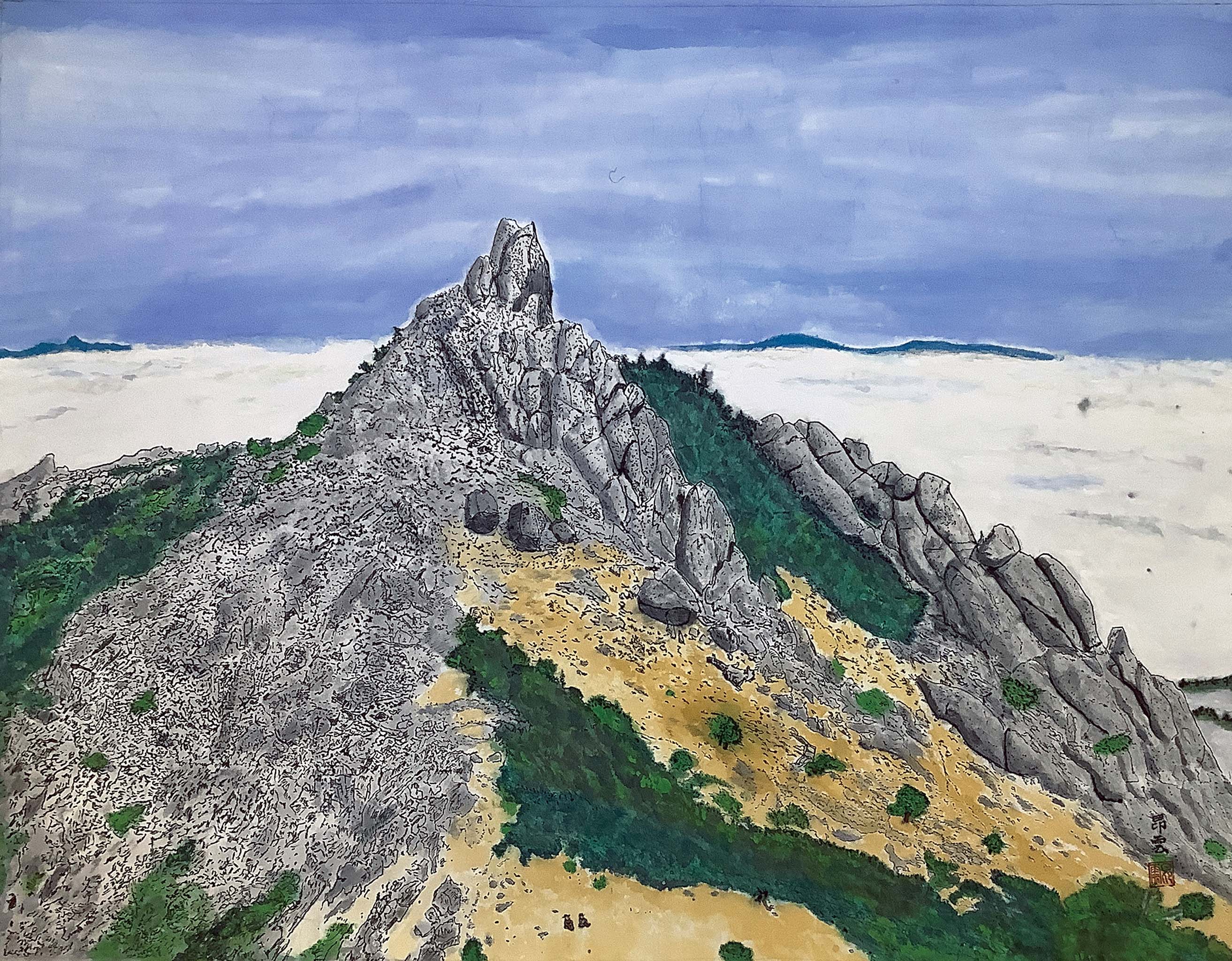 浅川昂雲 地蔵岳オベリスク F50号