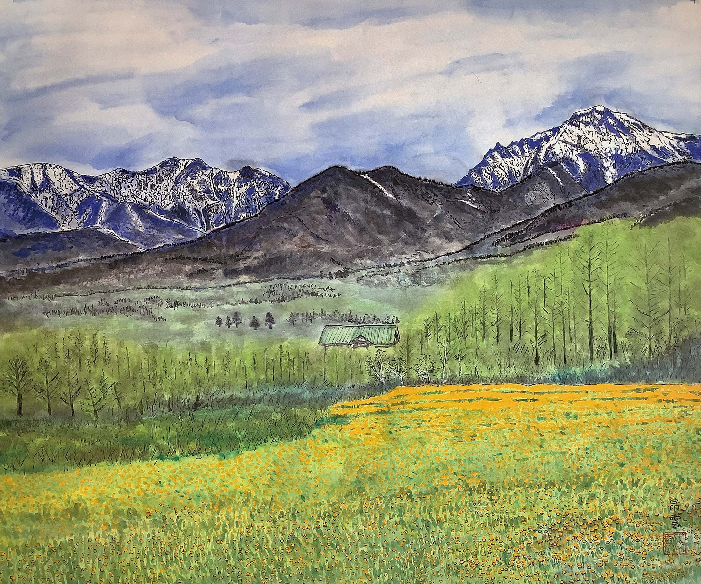 浅川昂雲 早春八ヶ岳 F20号