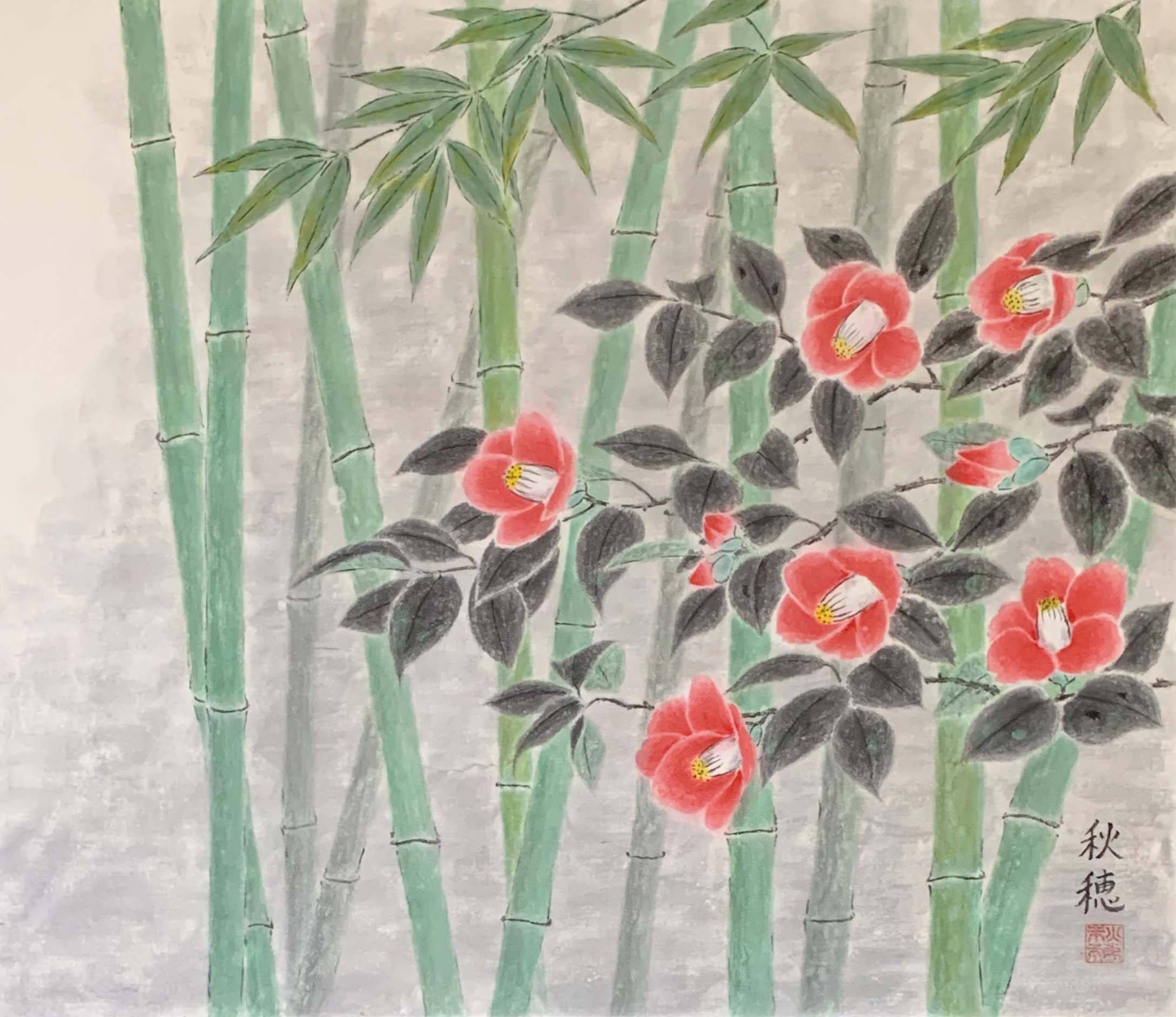 川島秋穂 浅春 F20号