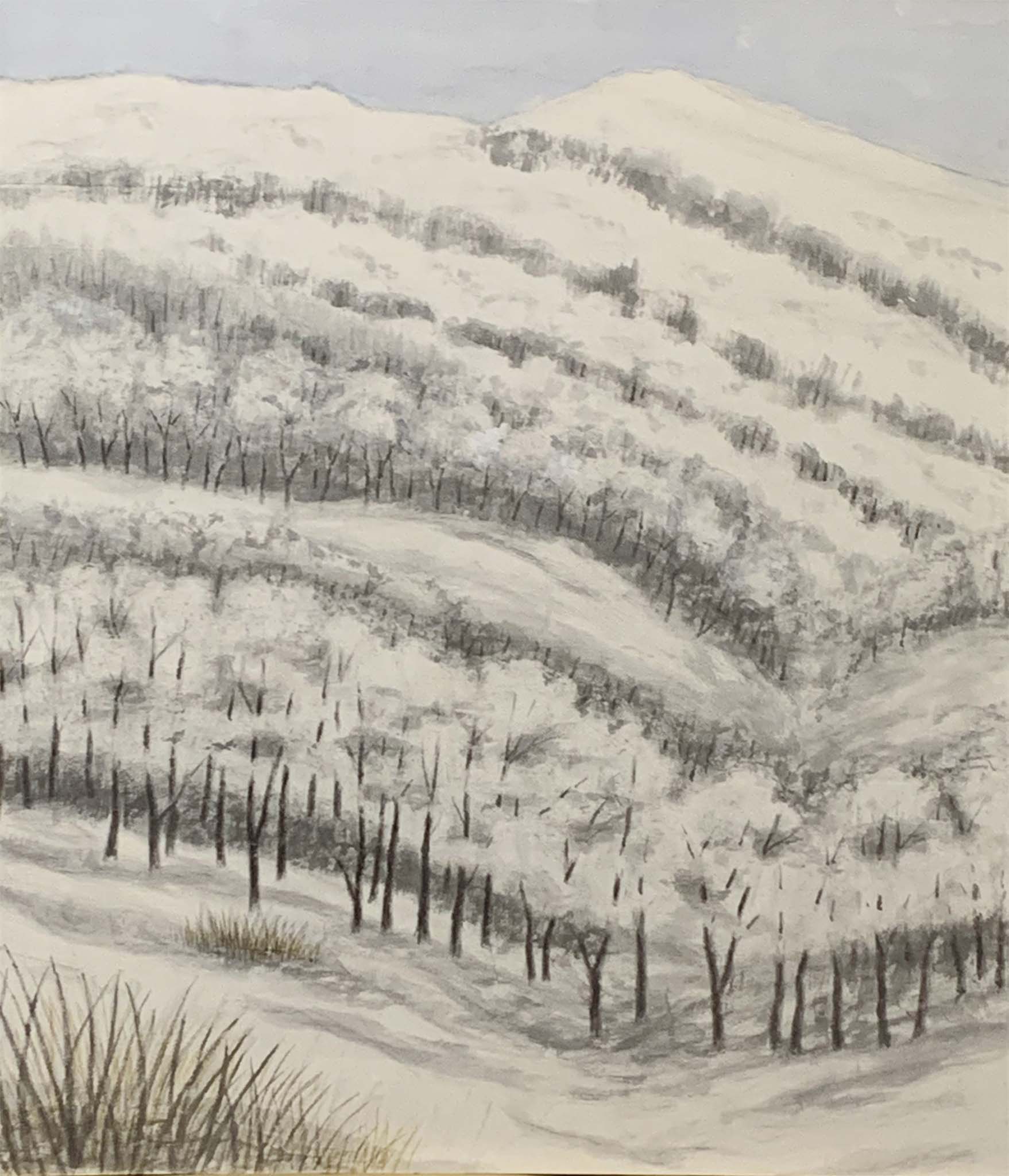 川島如水 雪稜 F20号