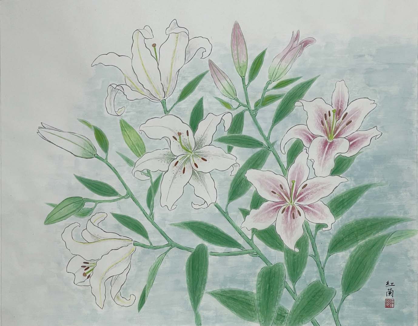 野口紅蘭 芳しく咲く F30号