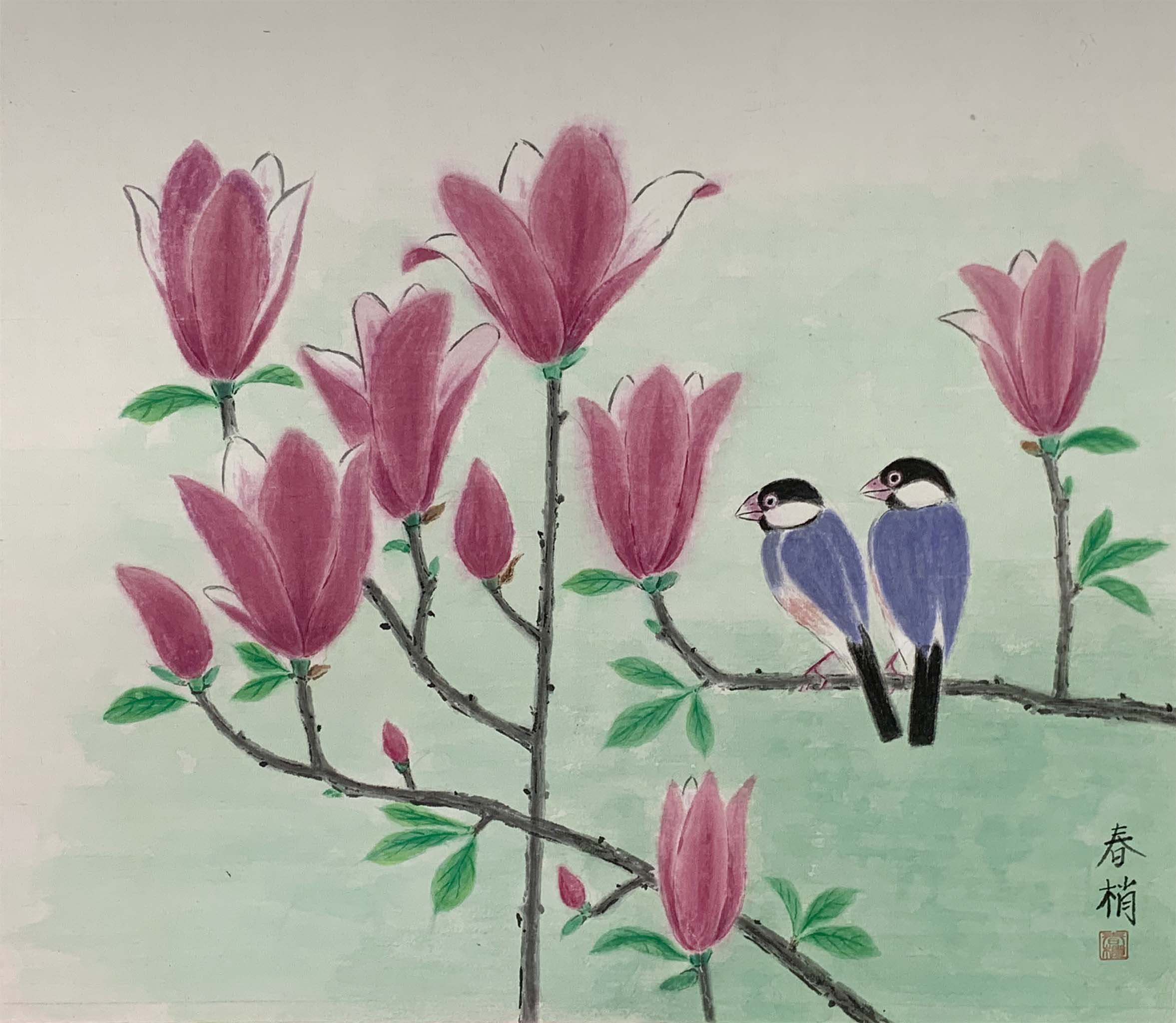 飯沼春梢 仲よし F10号